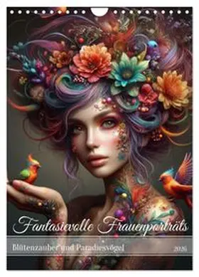 CALVENDO / Verena Scholze |  Fantasievolle Frauenporträts - Blütenzauber und Paradiesvögel (Wandkalender 2026 DIN A4 hoch), CALVENDO Monatskalender | Sonstiges |  Sack Fachmedien