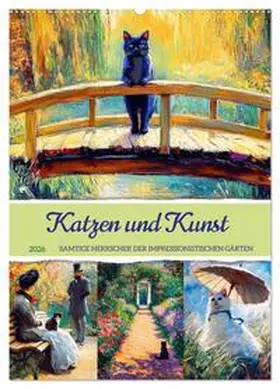 Frost / CALVENDO |  Katzen und Kunst - Samtige Herrscher der impressionistischen Gärten (Wandkalender 2026 DIN A2 hoch), CALVENDO Monatskalender | Sonstiges |  Sack Fachmedien