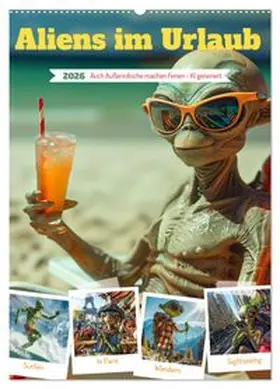 CALVENDO / Illgen |  Aliens im Urlaub (Wandkalender 2026 DIN A2 hoch), CALVENDO Monatskalender | Sonstiges |  Sack Fachmedien