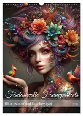 CALVENDO / Verena Scholze |  Fantasievolle Frauenporträts - Blütenzauber und Paradiesvögel (Wandkalender 2026 DIN A3 hoch), CALVENDO Monatskalender | Sonstiges |  Sack Fachmedien
