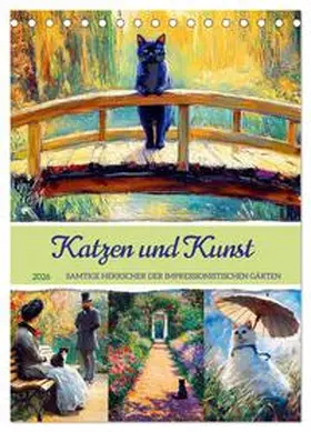 Frost / CALVENDO |  Katzen und Kunst - Samtige Herrscher der impressionistischen Gärten (Tischkalender 2026 DIN A5 hoch), CALVENDO Monatskalender | Sonstiges |  Sack Fachmedien
