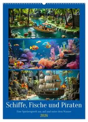 CALVENDO / Waurick |  Schiffe, Fische und Piraten (Wandkalender 2026 DIN A2 hoch), CALVENDO Monatskalender | Sonstiges |  Sack Fachmedien