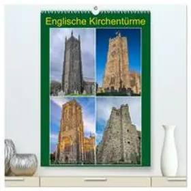 Di Domenico / CALVENDO |  Englische Kirchentürme (hochwertiger Premium Wandkalender 2026 DIN A2 hoch), Kunstdruck in Hochglanz | Sonstiges |  Sack Fachmedien