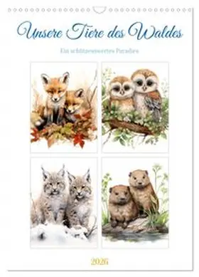 CALVENDO / Gierok-Latniak |  Unsere Tiere des Waldes (Wandkalender 2026 DIN A3 hoch), CALVENDO Monatskalender | Sonstiges |  Sack Fachmedien