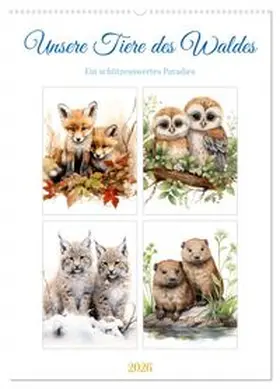 CALVENDO / Gierok-Latniak |  Unsere Tiere des Waldes (Wandkalender 2026 DIN A2 hoch), CALVENDO Monatskalender | Sonstiges |  Sack Fachmedien