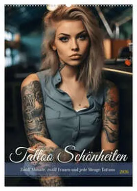 CALVENDO / HollywayArt |  Tattoo Schönheiten - zwölf Monate, zwölf Frauen und jede Menge Tattoos (Wandkalender 2026 DIN A2 hoch), CALVENDO Monatskalender | Sonstiges |  Sack Fachmedien