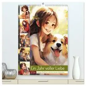 CALVENDO / Hurley |  Ein Jahr voller Liebe. Manga-Mädchen und ihre treuen Gefährten (hochwertiger Premium Wandkalender 2026 DIN A2 hoch), Kunstdruck in Hochglanz | Sonstiges |  Sack Fachmedien