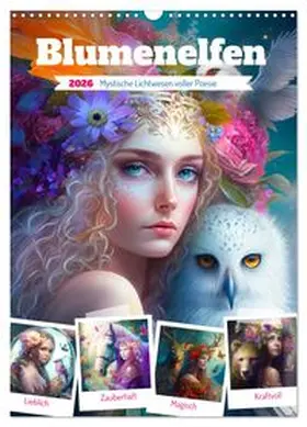 CALVENDO / Hurley |  Blumenelfen. Mystische Lichtwesen voller Poesie (Wandkalender 2026 DIN A3 hoch), CALVENDO Monatskalender | Sonstiges |  Sack Fachmedien