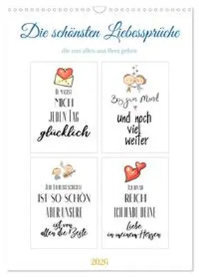 Gierok-Latniak / CALVENDO |  Liebessprüche (Wandkalender 2026 DIN A3 hoch), CALVENDO Monatskalender | Sonstiges |  Sack Fachmedien