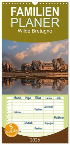 Schrader / CALVENDO |  Familienplaner 2026 - Wilde Bretagne mit 5 Spalten (Wandkalender, 21 x 45 cm) CALVENDO | Sonstiges |  Sack Fachmedien
