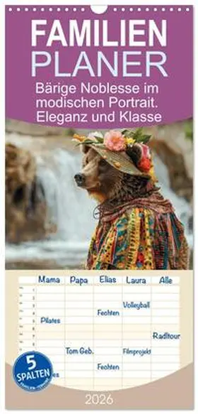 Hurley / CALVENDO |  Familienplaner 2026 - Bärige Noblesse im modischen Portrait. Eleganz und Klasse mit 5 Spalten (Wandkalender, 21 x 45 cm) CALVENDO | Sonstiges |  Sack Fachmedien