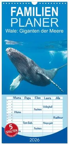 CALVENDO |  Familienplaner 2026 - Wale: Giganten der Meere mit 5 Spalten (Wandkalender, 21 x 45 cm) CALVENDO | Sonstiges |  Sack Fachmedien