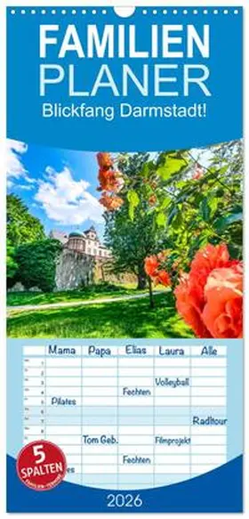 Schmidt / CALVENDO |  Familienplaner 2026 - Blickfang Darmstadt! mit 5 Spalten (Wandkalender, 21 x 45 cm) CALVENDO | Sonstiges |  Sack Fachmedien