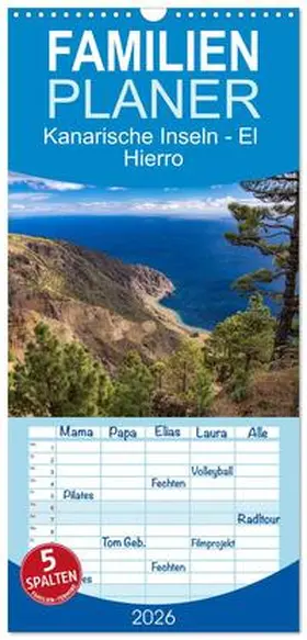 Schickert / CALVENDO |  Familienplaner 2026 - Kanarische Inseln - El Hierro mit 5 Spalten (Wandkalender, 21 x 45 cm) CALVENDO | Sonstiges |  Sack Fachmedien