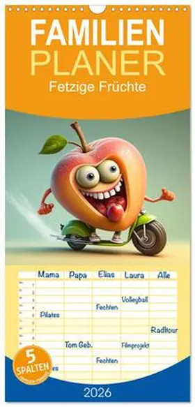 DigitalDreamweaver / CALVENDO |  Familienplaner 2026 - Fetzige Früchte mit 5 Spalten (Wandkalender, 21 x 45 cm) CALVENDO | Sonstiges |  Sack Fachmedien