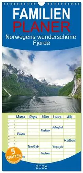 Rohde / CALVENDO |  Familienplaner 2026 - Norwegens wunderschöne Fjorde mit 5 Spalten (Wandkalender, 21 x 45 cm) CALVENDO | Sonstiges |  Sack Fachmedien