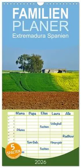 insideportugal / CALVENDO |  Familienplaner 2026 - Extremadura Spanien mit 5 Spalten (Wandkalender, 21 x 45 cm) CALVENDO | Sonstiges |  Sack Fachmedien