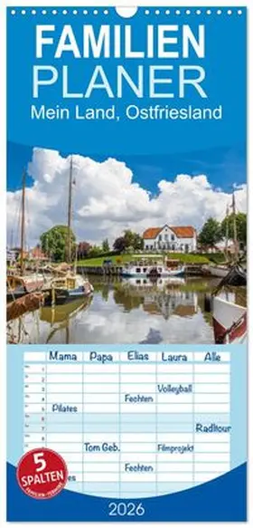 CALVENDO / Scherf |  Familienplaner 2026 - Mein Land, Ostfriesland mit 5 Spalten (Wandkalender, 21 x 45 cm) CALVENDO | Sonstiges |  Sack Fachmedien