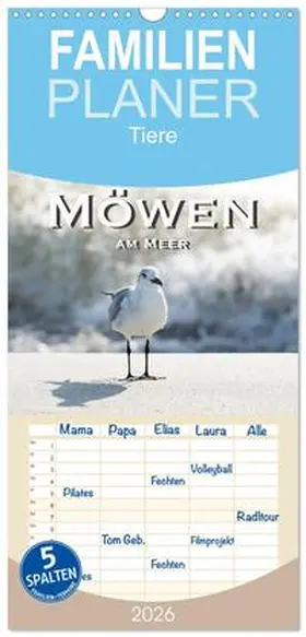 Styppa / CALVENDO |  Familienplaner 2026 - Möwen am Meer mit 5 Spalten (Wandkalender, 21 x 45 cm) CALVENDO | Sonstiges |  Sack Fachmedien