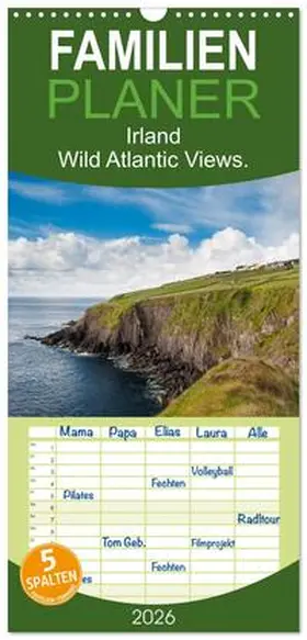 Wagner / CALVENDO |  Familienplaner 2026 - Irland. Wild Atlantic Views. mit 5 Spalten (Wandkalender, 21 x 45 cm) CALVENDO | Sonstiges |  Sack Fachmedien
