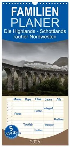 CALVENDO / Peters |  Familienplaner 2026 - Die Highlands - Schottlands rauher Nordwesten mit 5 Spalten (Wandkalender, 21 x 45 cm) CALVENDO | Sonstiges |  Sack Fachmedien