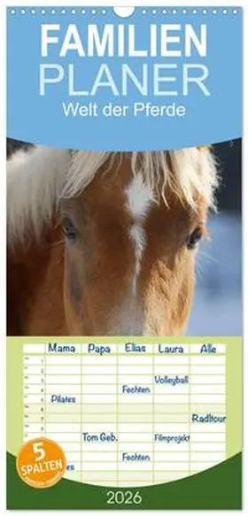 Starick / CALVENDO |  Familienplaner 2026 - Welt der Pferde mit 5 Spalten (Wandkalender, 21 x 45 cm) CALVENDO | Sonstiges |  Sack Fachmedien