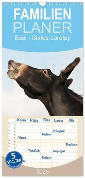 Bölts / CALVENDO |  Familienplaner 2026 - Esel - Sixtus Loreley mit 5 Spalten (Wandkalender, 21 x 45 cm) CALVENDO | Sonstiges |  Sack Fachmedien