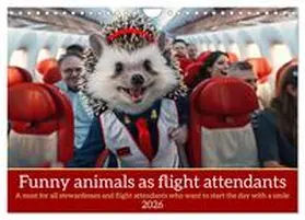 Ruebsamen / CALVENDO |  Funny animals as flight attendants (Wall Calendar 2026 DIN A4 landscape), CALVENDO 12 Month Wall Calendar | Sonstiges |  Sack Fachmedien