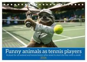 CALVENDO / Ruebsamen |  Funny animals as tennis players (Desk Calendar 2026 DIN A5 landscape), CALVENDO 12 Month DeskCalendar | Sonstiges |  Sack Fachmedien