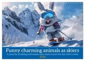CALVENDO / Ruebsamen |  Funny charming animals as skiers (Wall Calendar 2026 DIN A3 landscape), CALVENDO 12 Month Wall Calendar | Sonstiges |  Sack Fachmedien