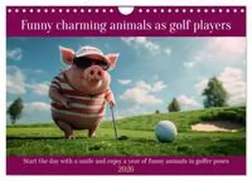 Ruebsamen / CALVENDO |  Funny charming animals as golf players (Wall Calendar 2026 DIN A4 landscape), CALVENDO 12 Month Wall Calendar | Sonstiges |  Sack Fachmedien