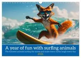 Ruebsamen / CALVENDO |  A year of fun with surfing animals (Wall Calendar 2026 DIN A3 landscape), CALVENDO 12 Month Wall Calendar | Sonstiges |  Sack Fachmedien