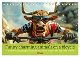 Ruebsamen / CALVENDO |  Funny charming animals on a bicycle (Desk Calendar 2026 DIN A5 landscape), CALVENDO 12 Month DeskCalendar | Sonstiges |  Sack Fachmedien
