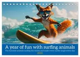 CALVENDO / Ruebsamen |  A year of fun with surfing animals (Desk Calendar 2026 DIN A5 landscape), CALVENDO 12 Month DeskCalendar | Sonstiges |  Sack Fachmedien