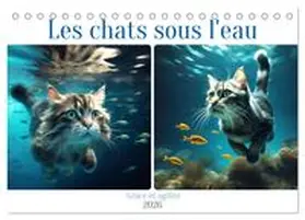 CALVENDO / Aupeix |  Les chats sous l'eau (Calendrier de bureau 2026 DIN A5 vertical), CALVENDO calendrier mensuel | Sonstiges |  Sack Fachmedien