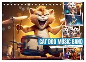 Löwer / CALVENDO |  Cat dog music band (Desk Calendar 2026 DIN A5 landscape), CALVENDO 12 Month DeskCalendar | Sonstiges |  Sack Fachmedien