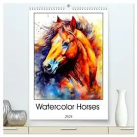 Jaszke JBJart / CALVENDO |  Watercolor Horses (High Quality Premium Wall Calendar 2026 DIN A2 portrait),CALVENDO 12 Month Wall Calendar | Sonstiges |  Sack Fachmedien