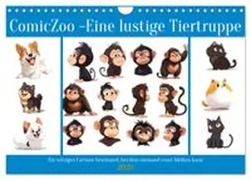 CALVENDO / Waurick |  ComicZoo - eine lustige Tiertruppe (Wandkalender 2026 DIN A4 quer), CALVENDO Monatskalender | Sonstiges |  Sack Fachmedien