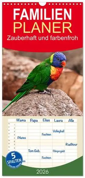 Löwer / CALVENDO |  Familienplaner 2026 - Zauberhaft und farbenfroh mit 5 Spalten (Wandkalender, 21 x 45 cm) CALVENDO | Sonstiges |  Sack Fachmedien
