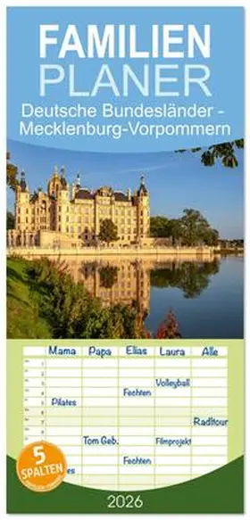 Schickert / CALVENDO |  Familienplaner 2026 - Deutsche Bundesländer - Mecklenburg-Vorpommern mit 5 Spalten (Wandkalender, 21 x 45 cm) CALVENDO | Sonstiges |  Sack Fachmedien