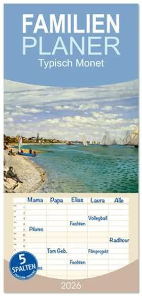 insideportugal / CALVENDO |  Familienplaner 2026 - Typisch Monet mit 5 Spalten (Wandkalender, 21 x 45 cm) CALVENDO | Sonstiges |  Sack Fachmedien