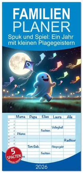 artefacti / CALVENDO |  Familienplaner 2026 - Spuk und Spiel: Ein Jahr mit kleinen Plagegeistern mit 5 Spalten (Wandkalender, 21 x 45 cm) CALVENDO | Sonstiges |  Sack Fachmedien