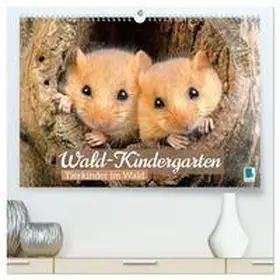 CALVENDO |  Wald-Kindergarten: Tierkinder im Wald (hochwertiger Premium Wandkalender 2026 DIN A2 quer), Kunstdruck in Hochglanz | Sonstiges |  Sack Fachmedien