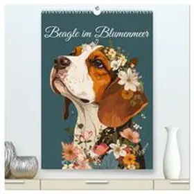 Bee / CALVENDO |  Beagle im Blumenmeer (hochwertiger Premium Wandkalender 2026 DIN A2 hoch), Kunstdruck in Hochglanz | Sonstiges |  Sack Fachmedien