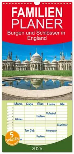 Di Domenico / CALVENDO |  Familienplaner 2026 - Burgen und Schlösser in England mit 5 Spalten (Wandkalender, 21 x 45 cm) CALVENDO | Sonstiges |  Sack Fachmedien