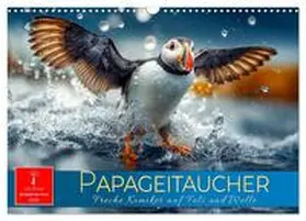 Roder / CALVENDO |  Papageitaucher - Freche Komiker auf Fels und Welle (Wandkalender 2026 DIN A3 quer), CALVENDO Monatskalender | Sonstiges |  Sack Fachmedien