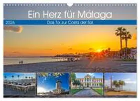 CALVENDO / Kramer |  Ein Herz für Málaga (Wandkalender 2026 DIN A3 quer), CALVENDO Monatskalender | Sonstiges |  Sack Fachmedien