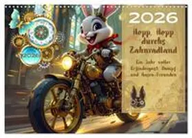 CALVENDO / Blue |  Hopp, Hopp durchs Zahnradland (Wandkalender 2026 DIN A3 quer), CALVENDO Monatskalender | Sonstiges |  Sack Fachmedien