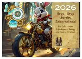 CALVENDO / Blue |  Hopp, Hopp durchs Zahnradland (Wandkalender 2026 DIN A2 quer), CALVENDO Monatskalender | Sonstiges |  Sack Fachmedien