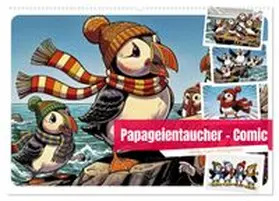 CALVENDO / Irmer |  Papageientaucher - Comic (Wandkalender 2027 DIN A2 quer), CALVENDO Monatskalender | Sonstiges |  Sack Fachmedien